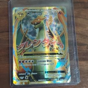 Mega charizard EX pokemon card (comes with case)